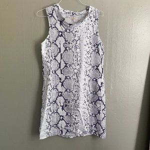 Snake Print Sleeveless Dress